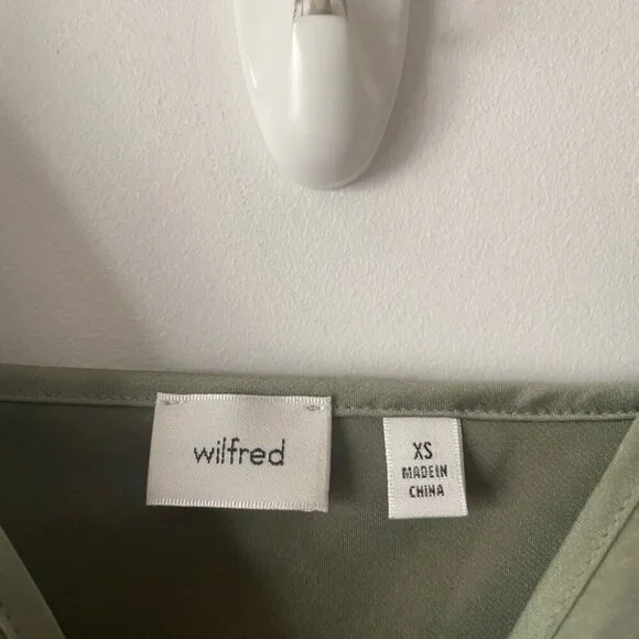 Aritzia Wilfred Sonnet Satin Slip Lace Dress Sage Green Size XS - Picture 7 of 8